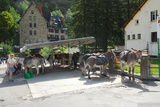 V Gavarnie se můžete za úplatu svézt na oslíkovi.